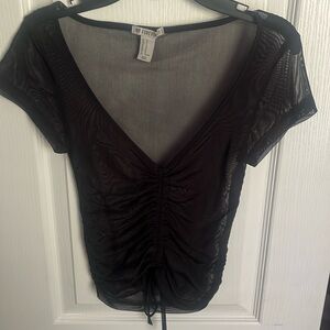 Forever 21, size medium, sheer mesh black top